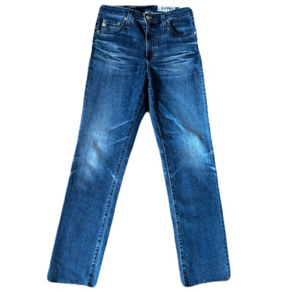 Adriano Goldschmeid 26R Blue The Isabelle High Rise Straight Crop Jeans
